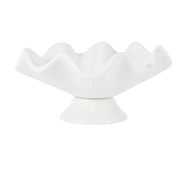 Anko White Wavy Pedestal Decor Bowl