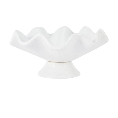 Anko White Wavy Pedestal Decor Bowl