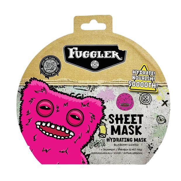 Fuggler Hydrating Pink Face Sheet Mask - Blueberry Scented