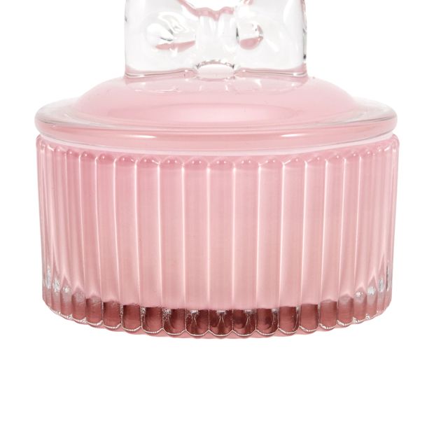 Anko Pink Bow Lid Glass Candle