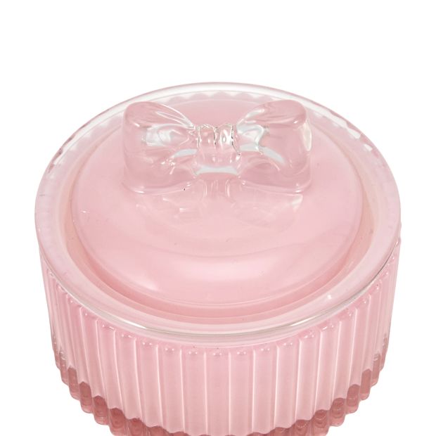 Anko Pink Bow Lid Glass Candle