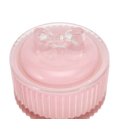 Anko Pink Bow Lid Glass Candle