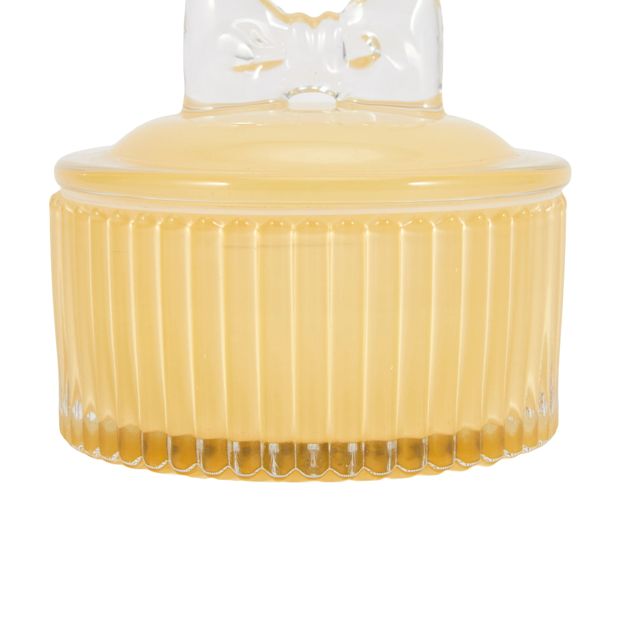 Anko Yellow Bow Lid Glass Candle