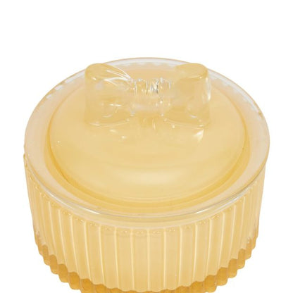 Anko Yellow Bow Lid Glass Candle