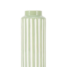 Anko Green Textured Stripe Ceramic Vase