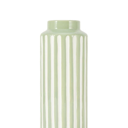 Anko Green Textured Stripe Ceramic Vase