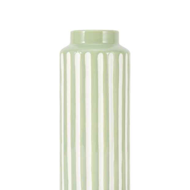 Anko Green Textured Stripe Ceramic Vase