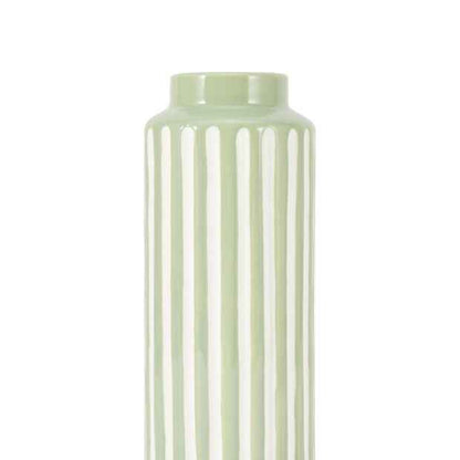 Anko Green Textured Stripe Ceramic Vase