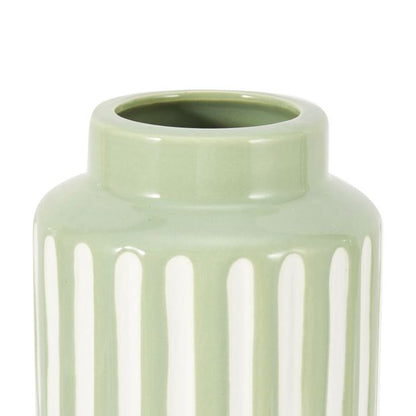 Anko Green Textured Stripe Ceramic Vase