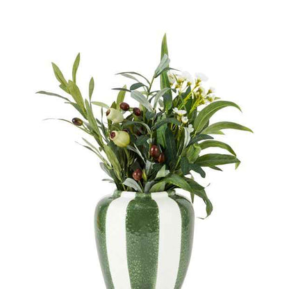 Anko Green Wide Stripe Ceramic Vase