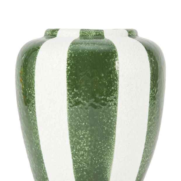 Anko Green Wide Stripe Ceramic Vase
