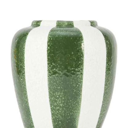 Anko Green Wide Stripe Ceramic Vase