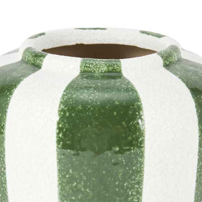 Anko Green Wide Stripe Ceramic Vase