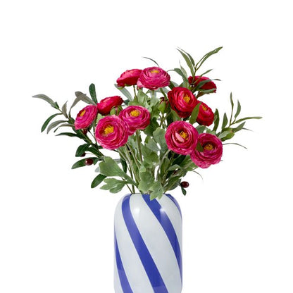 Anko Blue Swirl Stripe Glass Vase