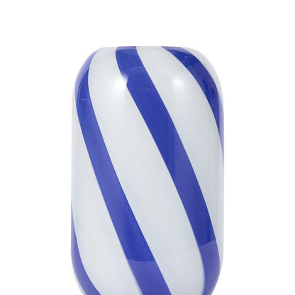 Anko Blue Swirl Stripe Glass Vase