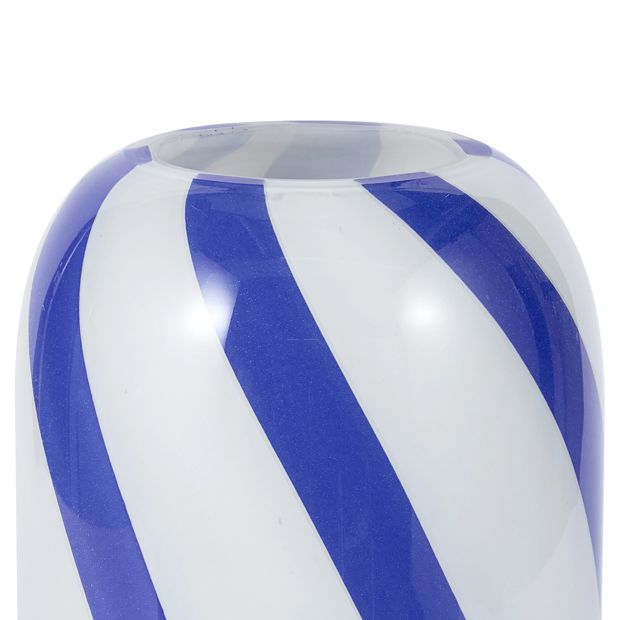 Anko Blue Swirl Stripe Glass Vase