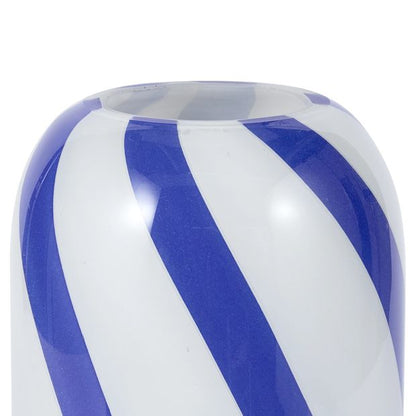 Anko Blue Swirl Stripe Glass Vase