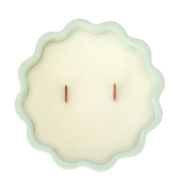 Anko Sage Wave Pedestal Ceramic Candle