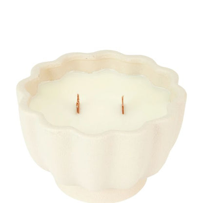 Anko Taupe Wavy Pedestal Ceramic Candle