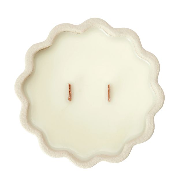 Anko Taupe Wavy Pedestal Ceramic Candle