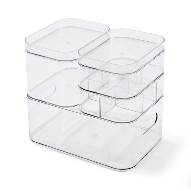 Anko Set of 4 Drawer Organisers - Clear