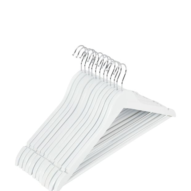Anko 12 Pack Wooden Hanger - White