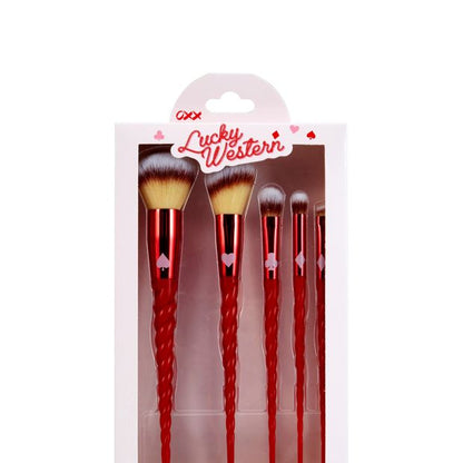 OXX Cosmetics 5 Piece Lucky Western Face and Eye Makeup Brush Set