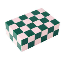 Anko Green and Pink Check Decor Box