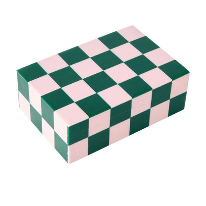 Anko Green and Pink Check Decor Box