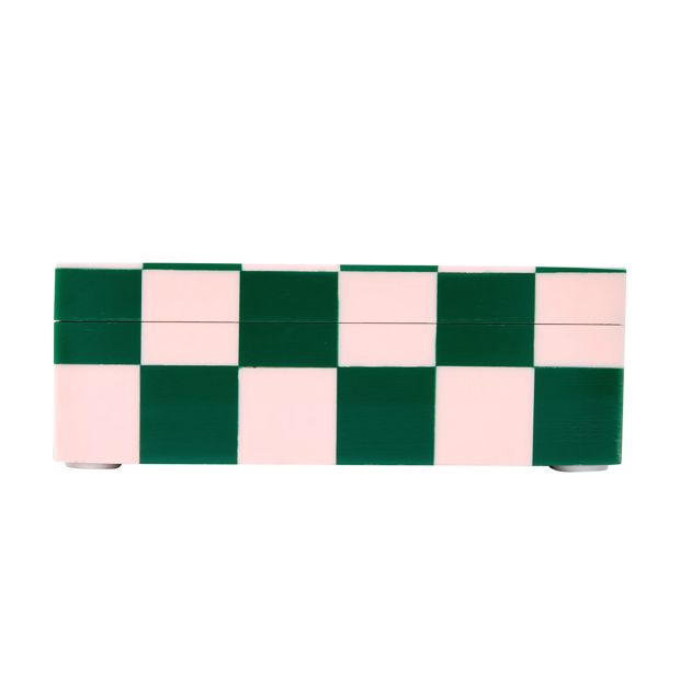 Anko Green and Pink Check Decor Box