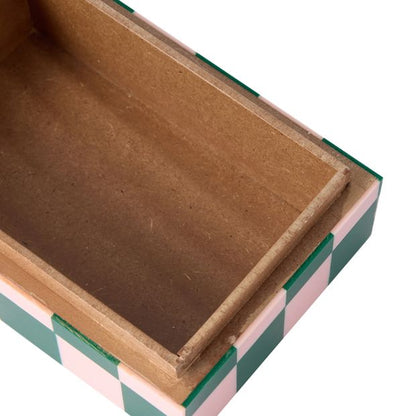 Anko Green and Pink Check Decor Box