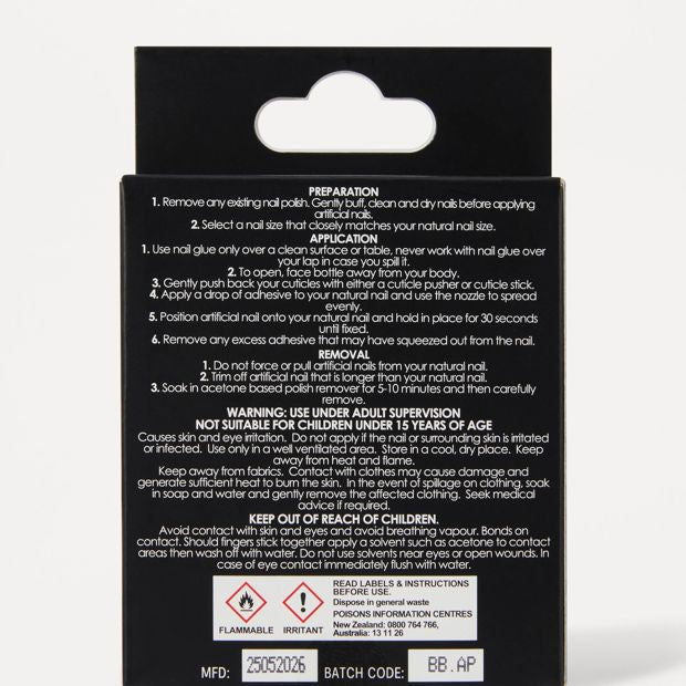 OXX Beauty 24 Pack Artificial Nails with Adhesive, Almond Shape - 3D Teddy