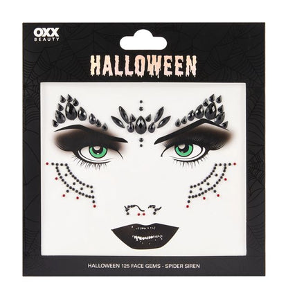 OXX Beauty 125 Pack Halloween Face Gems - Spider Siren