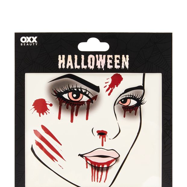OXX Beauty 7 Piece Halloween Face Tattoos - Blood