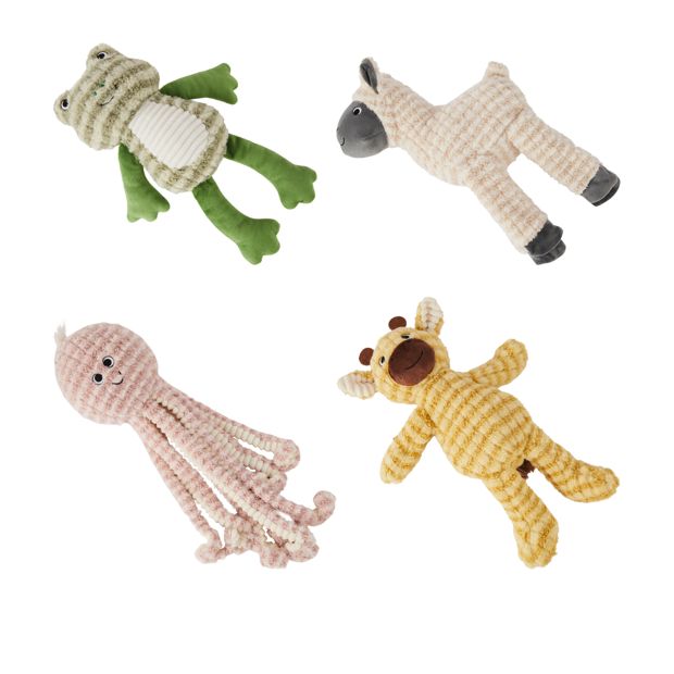 Pet Toy Thick Rib Plush  - Assorted - Anko