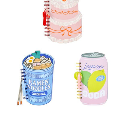 Anko Notebook Retro Food Style Hard Cover 192 Pages - Assorted