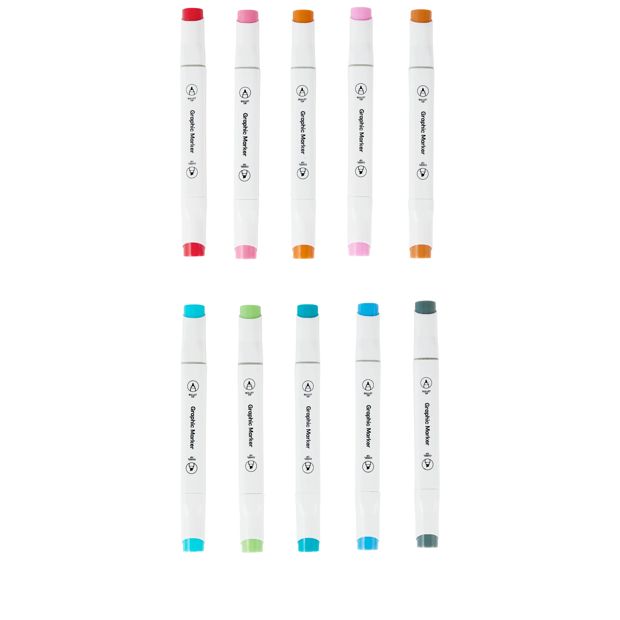 Anko 20 Pack Dual-Tip Markers with Carrying Case - Assorted