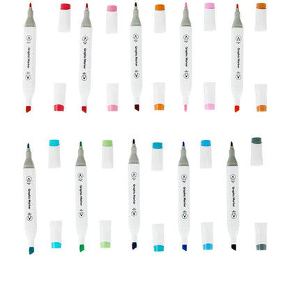 Anko 20 Pack Dual-Tip Markers with Carrying Case - Assorted