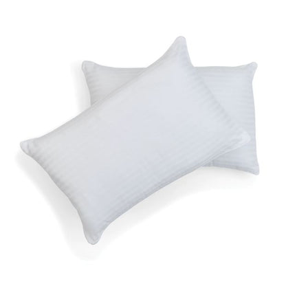 Anko 2 Pack Sateen Stripe Comfort Pillows, High Profile - White