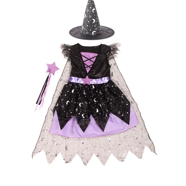 3 Piece Deluxe Star Witch Costume - Ages 4-6