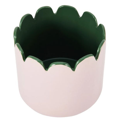 Anko Pink Scallop Edge Ceramic Pot