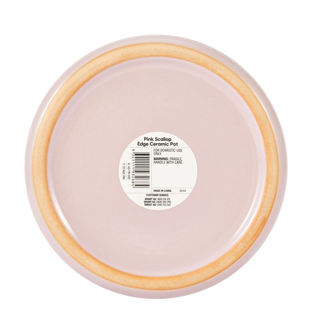 Anko Pink Scallop Edge Ceramic Pot