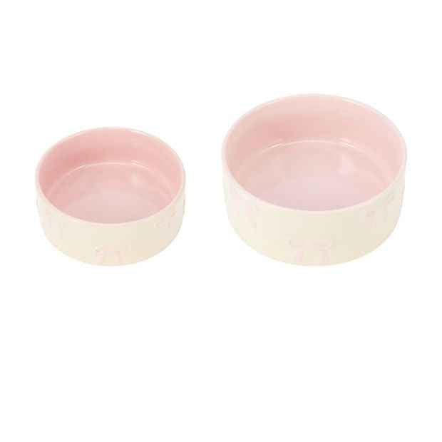 Anko 2 Pack Dog Bowl Bows Ceramic