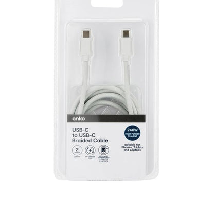 Anko 240W Braided Cable 2m