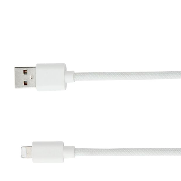 Anko USB-A to Lightning Braided Cable - 1m - White