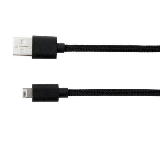 Anko USB-A to Lightning Braided Cable - 1m - Black