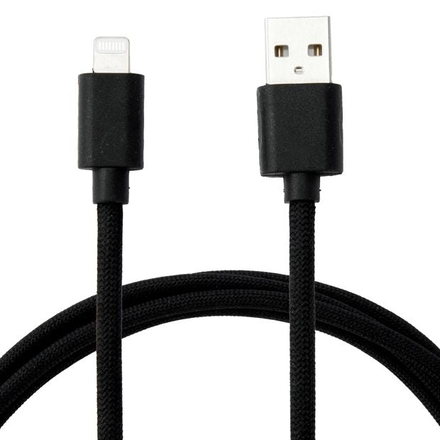 Anko USB to Lightning Braided Cable - 2m - Black