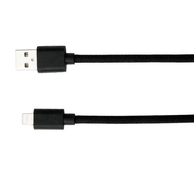 Anko USB to Lightning Braided Cable - 2m - Black