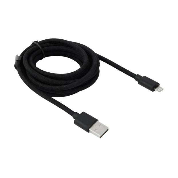 Anko USB to Lightning Braided Cable - 2m - Black