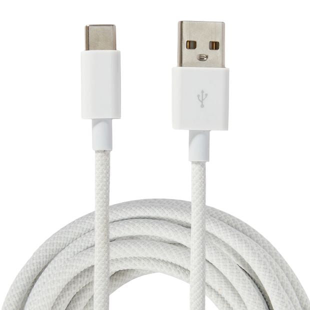 Anko 2m USB-A to USB-C 60W Braid Cable - White